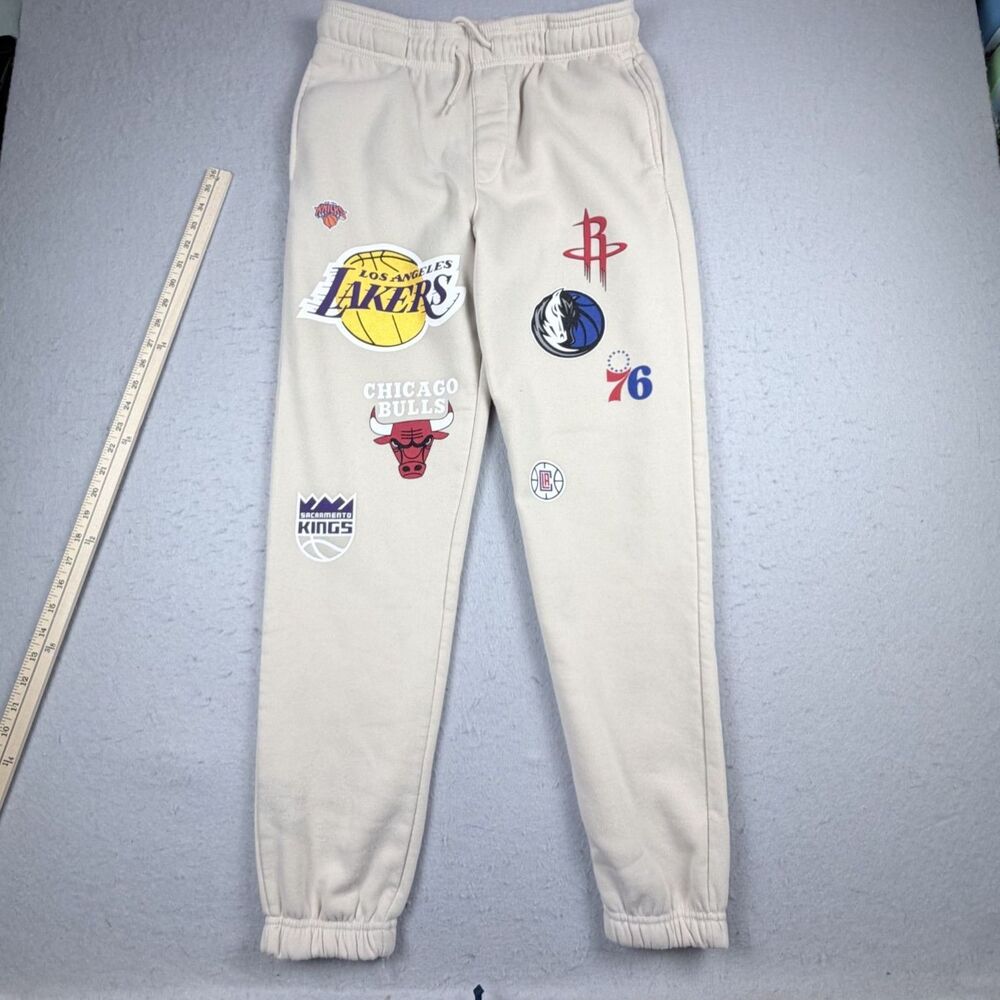 Team Icons Basketball Sweatpants Logos Men Sm Lakers Bulls Kings Celtics Knicks